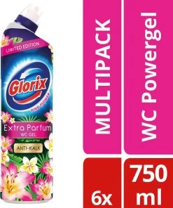 Glorix WC Powergel Toiletreiniger Pink Flower - 6 X 750 Ml - Voordeelverpakking -Schoonmaakproducten Winkel 1003x1200 1