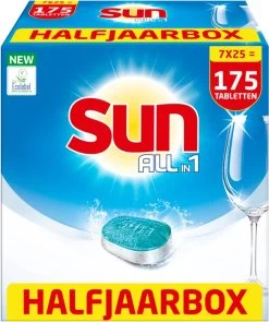 SUN® Sun All-in-1 Normaal Vaatwastabletten - 7 X 25 Tabletten - Voordeelverpakking 21 SUN® Sun All-in-1 Normaal Vaatwastabletten - 7 X 25 Tabletten - Voordeelverpakking -Schoonmaakproducten Winkel 1006x1200 1