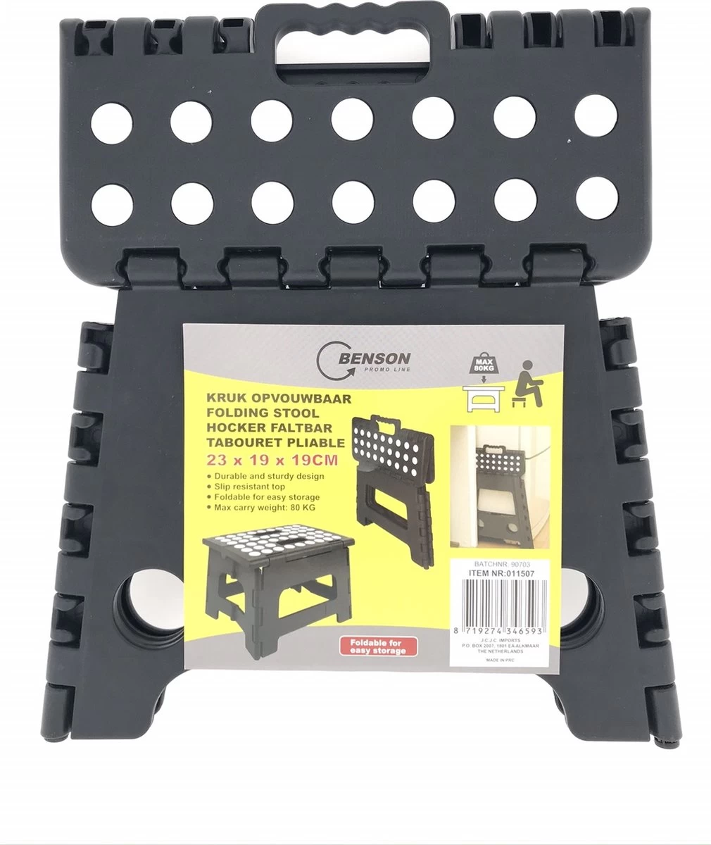 Opvouwbare Kruk - Keukentrap - Zwart 9 Opvouwbare Kruk - Keukentrap - Zwart - Afbeelding 7
