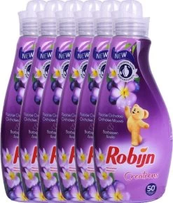 Robijn Creations Wasverzachter VOORDEELVERPAKKING 6X 1,25L. 300 Wasbeurten "Paarse Orchidee & Bosbessen" -Schoonmaakproducten Winkel 1027x1200