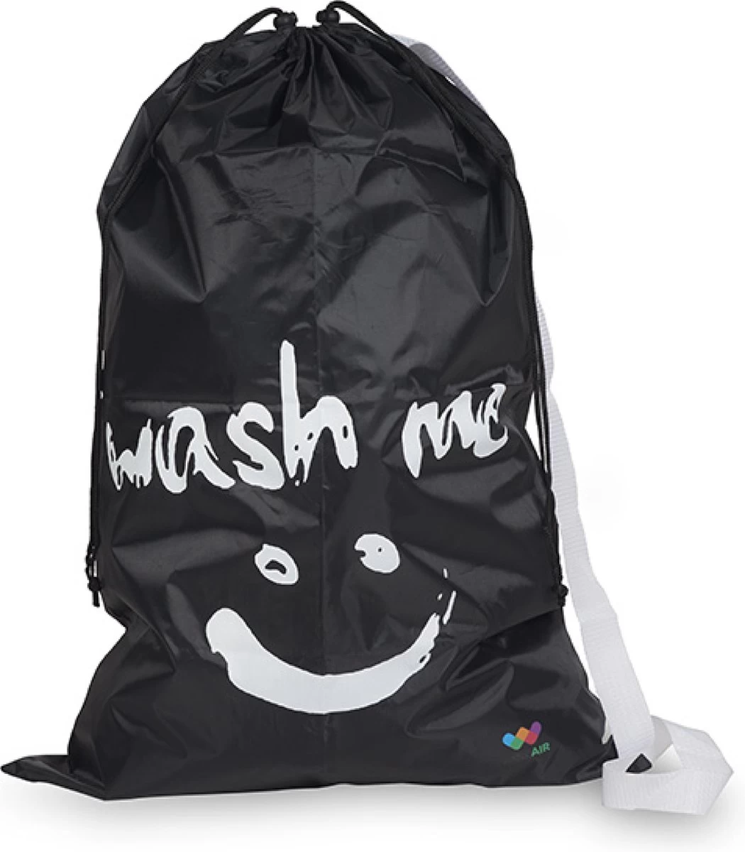 Wonair - Waszak Groot - 60x90cm - Zwart - Met Trekkoord En Draagband 3 Wonair - Waszak Groot - 60x90cm - Zwart - Met Trekkoord En Draagband