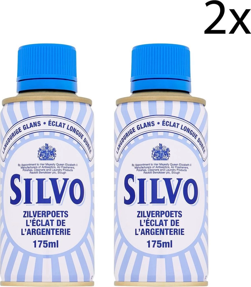 Silvo Zilverpoets - Poetsmiddel -Zilverglans - 2x 175 ML - Voordeelverpakking 5 Silvo Zilverpoets - Poetsmiddel -Zilverglans - 2x 175 ML - Voordeelverpakking - Afbeelding 3