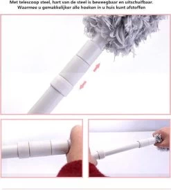 Plumeau/met Telescoopsteel/uitschuifbaar/microvezel Buigbare Borstelkop/9 X 126cm Max-lengte179cm -Schoonmaakproducten Winkel 1076x1200 1