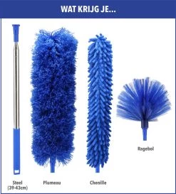 Telescopische Plumeau – Uitschuifbaar – Microvezel – Set Van 3 Opzetstukken – Stoffer – Ragebol -Schoonmaakproducten Winkel 1084x1200 2