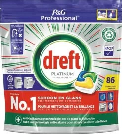Dreft Professional Platinum Vaatwastabletten Lemon - 86 Stuks