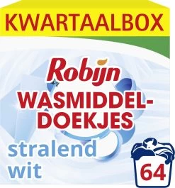 Robijn Classics Stralend Wit Wasmiddeldoekjes - 4 X 16 Wasstrips - Voordeelverpakking -Schoonmaakproducten Winkel 1117x1200