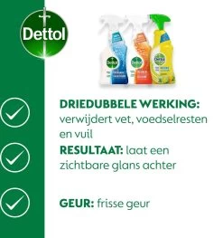 Dettol - 1,5L Allesreiniger Spray Power & Fresh - Badkamer 1x500 Ml Keuken 1x500ml Citrus 1x500ml - Voordeelverpakking -Schoonmaakproducten Winkel 1125x1200