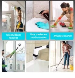 Merkloos Scrubclean Elektrische Schoonmaakborstel-7 In 1 Schrobber Met Steel-2 Standen Poetsmachine-max 130cm-badkamer/keuken/auto +gratis Houder -Schoonmaakproducten Winkel 1159x1200 1