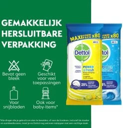 Dettol - 320 Schoonmaakdoekjes Power & Fresh - Citrus 2x80 - Oceanfris 2x80 -Schoonmaakproducten Winkel 1160x1200 3