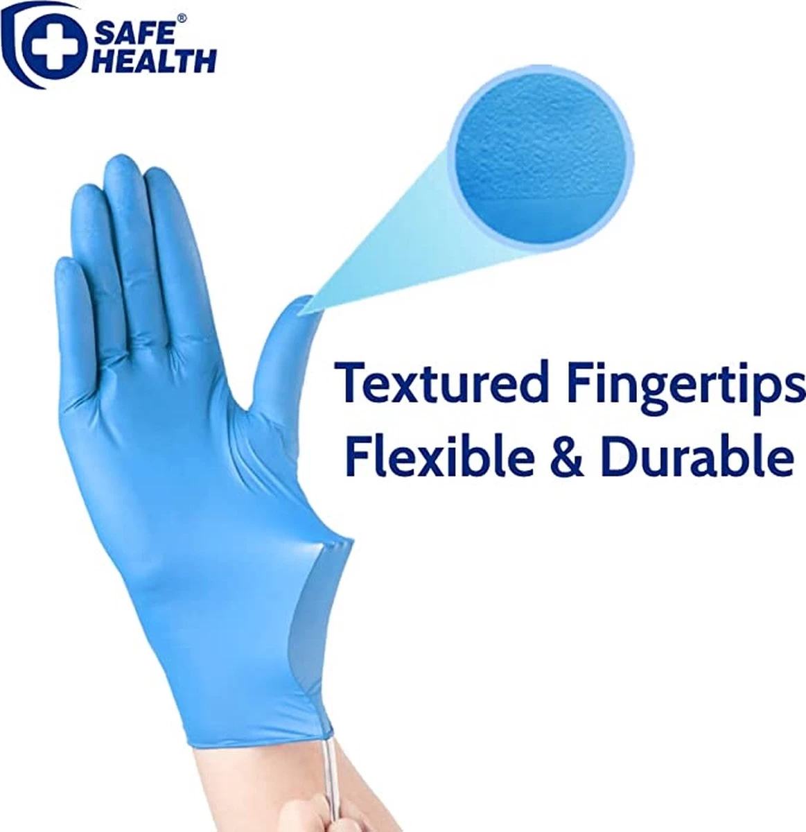 Safe Health Nitril Royal Blue Examination Gloves - 100 Stuks - Blauw - Poedervrij - Latex Vrij - Niet Steriel - Maat M 4 Safe Health Nitril Royal Blue Examination Gloves - 100 Stuks - Blauw - Poedervrij - Latex Vrij - Niet Steriel - Maat M - Afbeelding 2