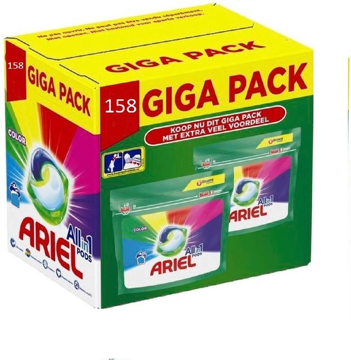 Ariel 3-in-1 Pods Color Reveal En Color & Style - GIGA PACK - 158 Pods 3 Ariel 3-in-1 Pods Color Reveal En Color & Style - GIGA PACK - 158 Pods