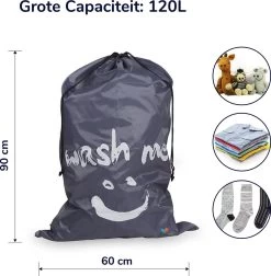 Wonair - Grote Waszak - Wash Me - Wastas - 60x90cm - Grijs - Met Trekkoord -Schoonmaakproducten Winkel 1178x1200 1
