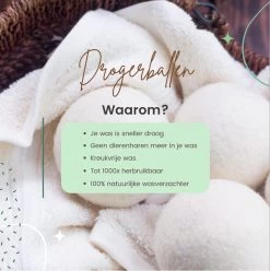 Geniet Van Gemak® | Herbruikbare Wollen Drogerballen | Wasbollen | Schaapswol | Duurzame En Energiebesparende Wasballen | 6 XL Drogerballen -Schoonmaakproducten Winkel 1195x1200