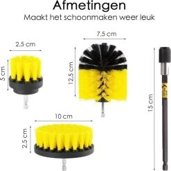 Professionele 4 Delige Borstelset Voor De Boormachine Incl. Verlengstuk, Deze Schoonmaak Schuurborstel Elektrisch Opzetborstel Schrobborstel Set Is Geschikt Als Schrobber Voor Badkamer, Auto, Keuken En Tuin -Schoonmaakproducten Winkel 1196x1200 3