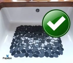 Merkloos Papillon - Gootsteenmat - 40x30 Cm - Kiezels Zwart -Schoonmaakproducten Winkel 1200x1039