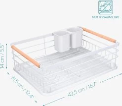 Navaris Afdruiprek Met Uitneembare Bestekhouder - Afwasrek Met Losse Lekbak - Vaatwasrek Met Plateau - Voor Bestek, Borden, Schalen En Pannen -Schoonmaakproducten Winkel 1200x1040