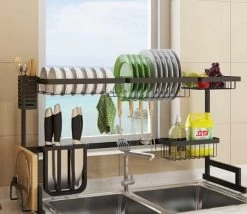 Sens Design Afwasrek Zwart - Afdruiprek - 82,5 Cm - RVS -Schoonmaakproducten Winkel 1200x1042