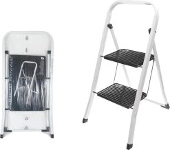 Excellent Houseware Inklapbare Keukentrap - 2 Treden - Tot 150kg - Metaal -Schoonmaakproducten Winkel 1200x1057 1