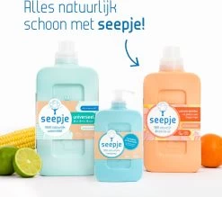 Seepje Wasverzachter - Sandelhout En Perzik – Natuurlijke Ingredienten - 4 X 30 Wasbeurten - 4 X 750ML -Schoonmaakproducten Winkel 1200x1063