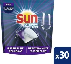 SUN® Sun Optimum All-in 1 Regular Capsules - 30 Vaatwastabletten - Maandbox -Schoonmaakproducten Winkel 1200x1084 2