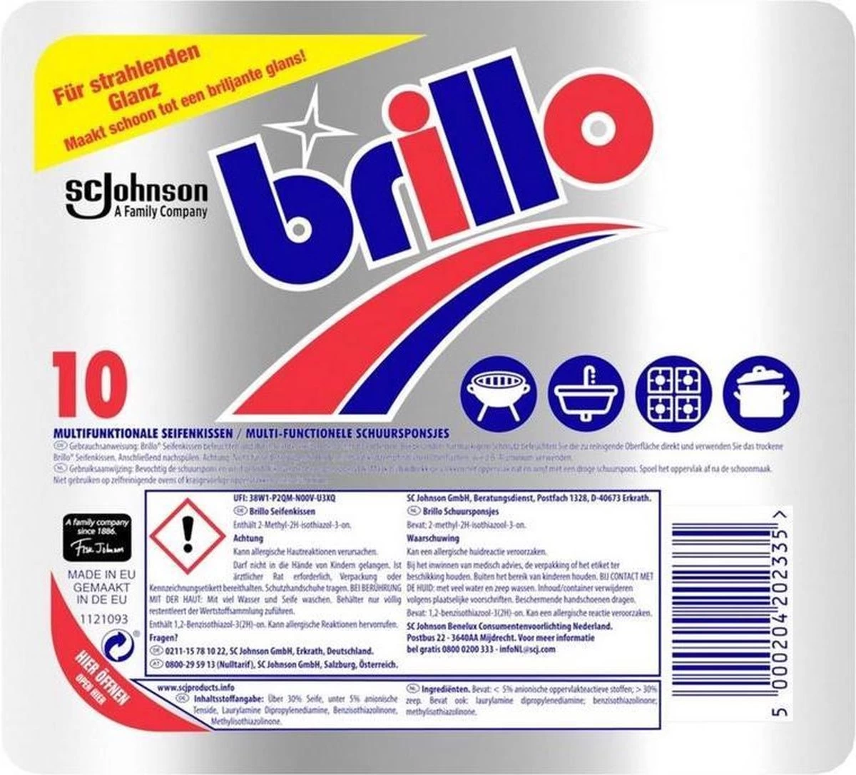 Brillo Schuursponsjes 10 Stuks 3 Brillo Schuursponsjes 10 Stuks