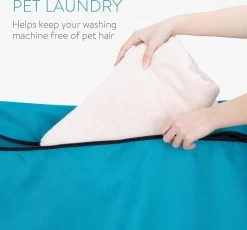 Navaris Waszak Voor Huisdieren Wasgoed - Wasnet Met Rits - Vangt Dierenharen Op Van Dekens, Handdoeken Of Beddengoed - 79 X 70,5 Cm - Blauw -Schoonmaakproducten Winkel 1200x1119 2