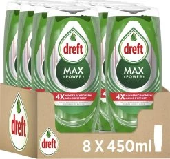 Dreft MaxPower - Vloeibaar Afwasmiddel - Voordeelverpakking 8 X 450 Ml -Schoonmaakproducten Winkel 1200x1124 3