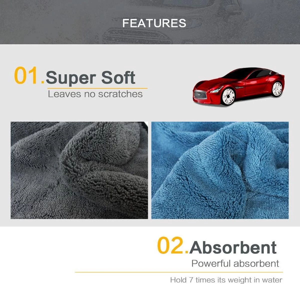 Droogdoek Auto - Watermagneet - Microvezel - Doek - 45 X 38 Cm - Blauw - Super Zacht! 9 Droogdoek Auto - Watermagneet - Microvezel - Doek - 45 X 38 Cm - Blauw - Super Zacht! - Afbeelding 7