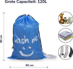 Wonair - Grote Waszak - 60x90cm - Hemelsblauw - Met Trekkoord En Draagband -Schoonmaakproducten Winkel 1200x1147 1