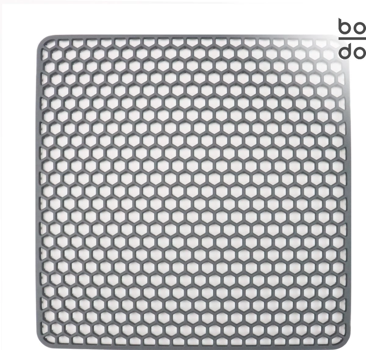 BODO Gootsteenmat Siliconen Donker Grijs - 34.5 X 34.5 Cm - Keuken Accessoires - Gootsteen Beschermer - Onderzetters Siliconen - Anti Kras 3 BODO Gootsteenmat Siliconen Donker Grijs - 34.5 X 34.5 Cm - Keuken Accessoires - Gootsteen Beschermer - Onderzetters Siliconen - Anti Kras