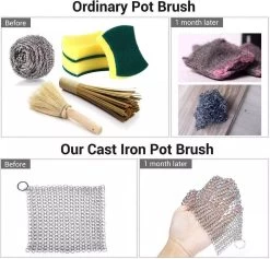 LOUZIR RVS Gietijzer Cleaner Voor Pannen - Metalen Borstel- Scrubmat- Zilver -Schoonmaakproducten Winkel 1200x1149 2