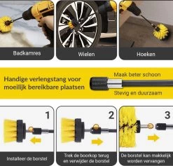 ESSIBLE Borstelboor - Set 20 Stuks - Schrobborstel - Polypropyleen - Borstel Boormachine - Schrobborstel - Schuurborstel - Automatische Reiniging - 20 Delige Borstelset Voor Boormachine -Schoonmaakproducten Winkel 1200x1150 2