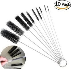 Schoonmaakproducten Winkel 21 *** Schoonmaak Borstel/Rager Set 10 Stuks - Schoonmaak Ragertjes - Borstels Herbruikbare Rietjes - Van Heble®***