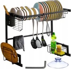 Afdruiprek Droger Zwart Voor Bestek Boven De Gootsteen 65 Cm X 29 Cm X 52 Cm -Schoonmaakproducten Winkel 1200x1167 2