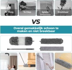 Novabeau® - Telescopische Plumeau – Plumeau Met Telescoopsteel – Ragebol – Uitschuifbaar – Grijs – 3-delige Set -Schoonmaakproducten Winkel 1200x1169 5