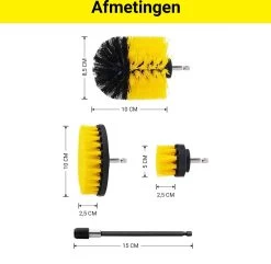 Merkloos 4-delige Borstelset Voor Boormachine - Inclusief Verlengstuk - Opzetborstels - Schrobborstel - Schuurborstel - Schoonmaakborstel - Tapijtreiniger - Brush - Geel - Gratis Verzending -Schoonmaakproducten Winkel 1200x1170 1