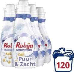 Robijn Puur & Zacht Wasverzachter - 4 X 30 Wasbeurten - Voordeelverpakking -Schoonmaakproducten Winkel 1200x1171 1