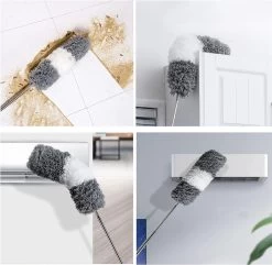 Vannons - Plumeau - Ragebol - Plumeau Uitschuifbaar Tot 245 Cm - Met Telescoopsteel - Wasbaar Microvezel - Grijs Wit -Schoonmaakproducten Winkel 1200x1171 4