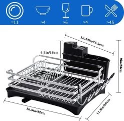 Doogo® Afdruiprek Met Bestekkorf En Lekbak Voor Keukenborden En Bestek Afdruiprek Met Draaibare Uitloop -Schoonmaakproducten Winkel 1200x1173 2