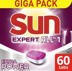 SUN® Sun Expert All-in 1 Vaatwastabletten - 60 Tabletten - Voordeelverpakking -Schoonmaakproducten Winkel 1200x1174 3