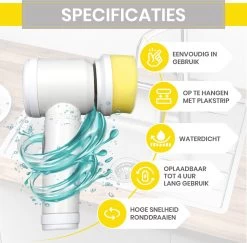 Lenga Elektrische Schoonmaakborstel - 5 In 1 Borstel - Oplaadbaar - Wasborstel - Schoonmaakmiddelen - Schrobborstels 17 Lenga Elektrische Schoonmaakborstel - 5 In 1 Borstel - Oplaadbaar - Wasborstel - Schoonmaakmiddelen - Schrobborstels -Schoonmaakproducten Winkel 1200x1179 3