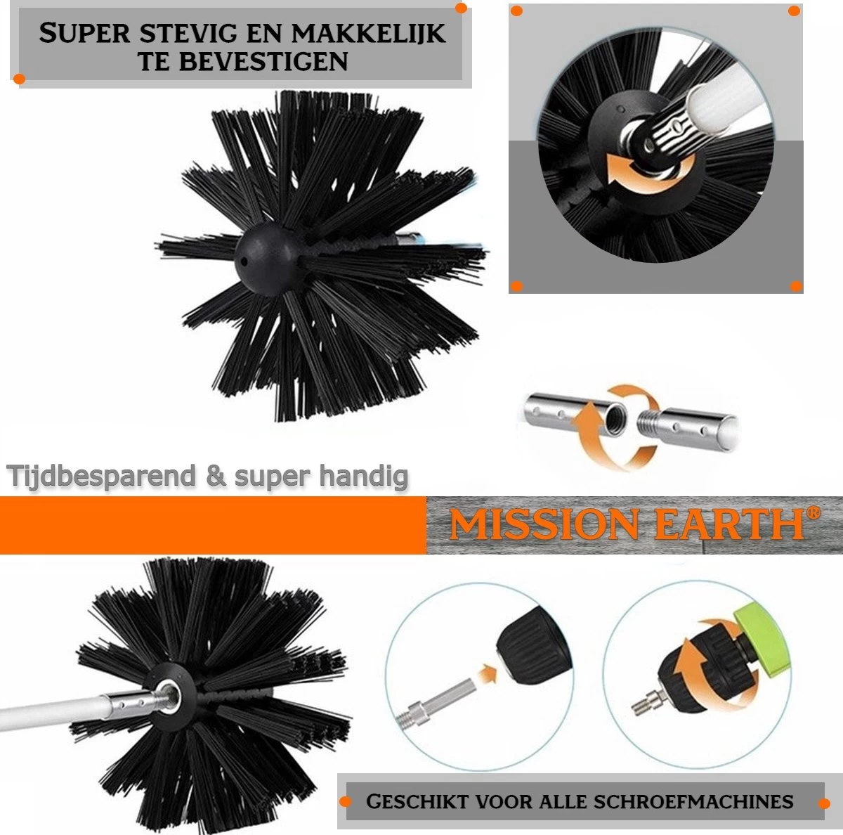 Schoorsteenveegset - 8 Meter - 2 Borstelkoppen - Professioneel - Schoorsteen Borstel - Veegkit - Haardset Voor Houtkachel - Flexibel - Schoorsteenveger - Pelletkachel Accessoires - Schoorsteen Reiniger - Geschikt Voor Boormachines 8 Schoorsteenveegset - 8 Meter - 2 Borstelkoppen - Professioneel - Schoorsteen Borstel - Veegkit - Haardset Voor Houtkachel - Flexibel - Schoorsteenveger - Pelletkachel Accessoires - Schoorsteen Reiniger - Geschikt Voor Boormachines - Afbeelding 6