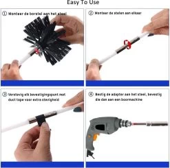 Kibani Schoorsteenborstel 9 Meter - Schoorsteenreiniger - Schoorsteenveger - Schoorsteenveegset - Schoorsteen Borstel - Veegkit - Borstelset Voor Boormachine - Boormachine -Schoonmaakproducten Winkel 1200x1189 11