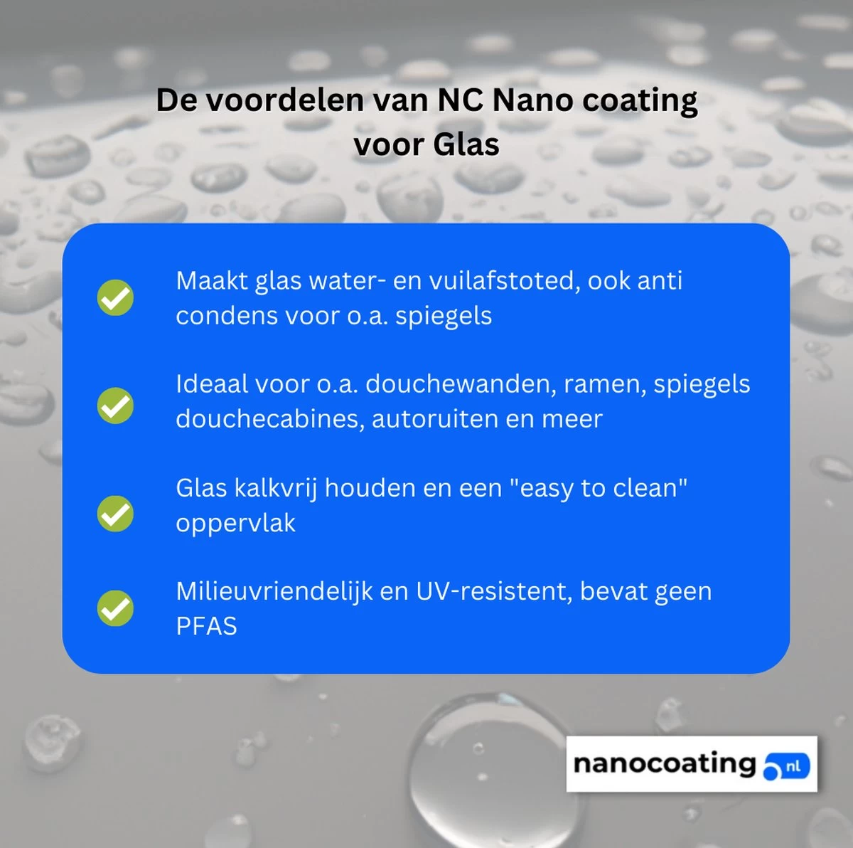 NC Nano Coating Voor Glas - Nano Coating Glas - Glascoating - Anti Condens - Water- & Vuilafstotend - Tot 5m2 4 NC Nano Coating Voor Glas - Nano Coating Glas - Glascoating - Anti Condens - Water- & Vuilafstotend - Tot 5m2 - Afbeelding 2