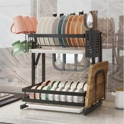 Doogo® Afdruiprek Met Lekbak 2 Laags – Inklapbaar - Muur Hangen Mogelijke - Afwasrek – Met 2 Lekbakken – Extra Accessories Voor Servies En Snijplanken - RVS 23 Doogo® Afdruiprek Met Lekbak 2 Laags – Inklapbaar - Muur Hangen Mogelijke - Afwasrek – Met 2 Lekbakken – Extra Accessories Voor Servies En Snijplanken - RVS -Schoonmaakproducten Winkel 1200x1195 4