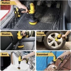 Merkloos 4-delige Borstelset Voor Boormachine - Inclusief Verlengstuk - Opzetborstels - Schrobborstel - Schuurborstel - Schoonmaakborstel - Tapijtreiniger - Brush - Geel - Gratis Verzending -Schoonmaakproducten Winkel 1200x1195 6