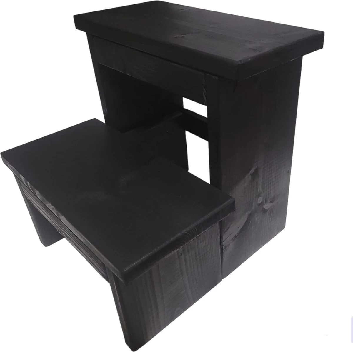 KEUKENTRAPJE-STEIGERHOUT-ZWART 4 KEUKENTRAPJE-STEIGERHOUT-ZWART - Afbeelding 2