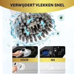 MostEssential Premium Elektrische Schoonmaakborstel 2023 Model – Elektrische Schrobber - Schrobborstel - Poetsmachine – Voor Badkamer Of Keuken - Inclusief 4 Borstelkoppen -Schoonmaakproducten Winkel 1200x1200 1020