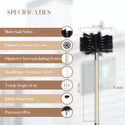 Waay Lifestyle Schoorsteenveegset - Schoorsteenborstel 6 Meter - Schoorsteenreiniger - Schrobborstels - Schoorsteenveger - Flexibele Steel - Geschikt Voor Boormachine - Wit 17 Waay Lifestyle Schoorsteenveegset - Schoorsteenborstel 6 Meter - Schoorsteenreiniger - Schrobborstels - Schoorsteenveger - Flexibele Steel - Geschikt Voor Boormachine - Wit -Schoonmaakproducten Winkel 1200x1200 1041