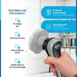 Qualitics Elektrische Schoonmaakborstel - Roterende Polijstmachine - Schrobborstel - Poetsmachine - Vloerreiniger Met 10 Opzetstukken -Schoonmaakproducten Winkel 1200x1200 1062